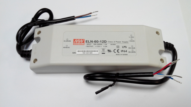 ELN-60-12D (MW) 60Вт 5А 12В  IP64  (LED драйвер, дистанционное управление)