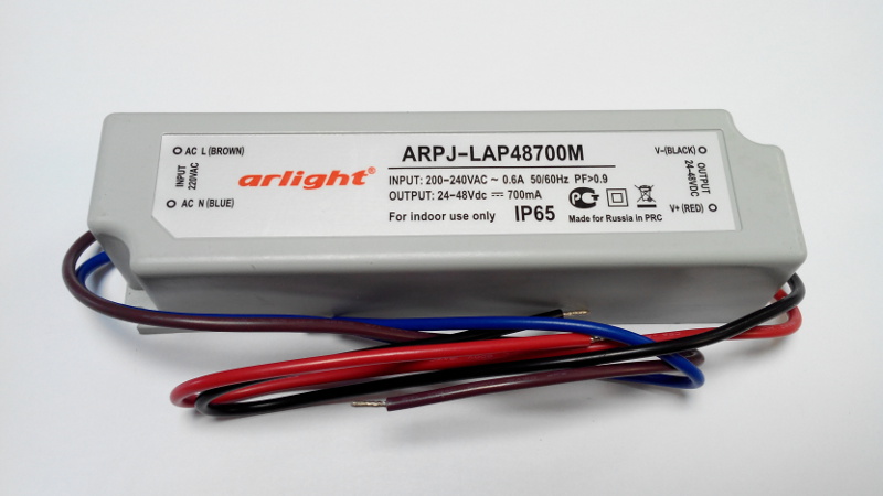 ARPJ-LAP48700M (24-48B, 34W, 700mA, PFC) Блок питания для мощных светодиодов (Драйвер)