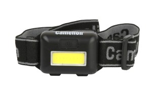 Camelion фонарь налобный LED5355 (3xLR03 не в компл.) 1св/д COB 1W(50lm) до 15м, пластик, 3 реж.