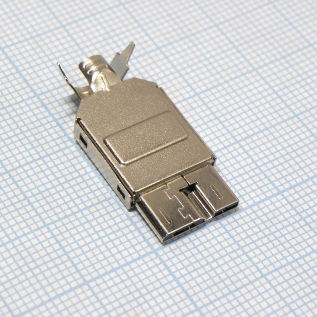 Micro USB 3.0 10BM, вилка на кабель