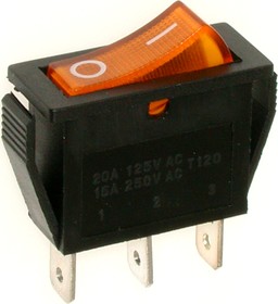 RS-102-1C3 желтый переключатель 3pin (250В 15А) ON-ON