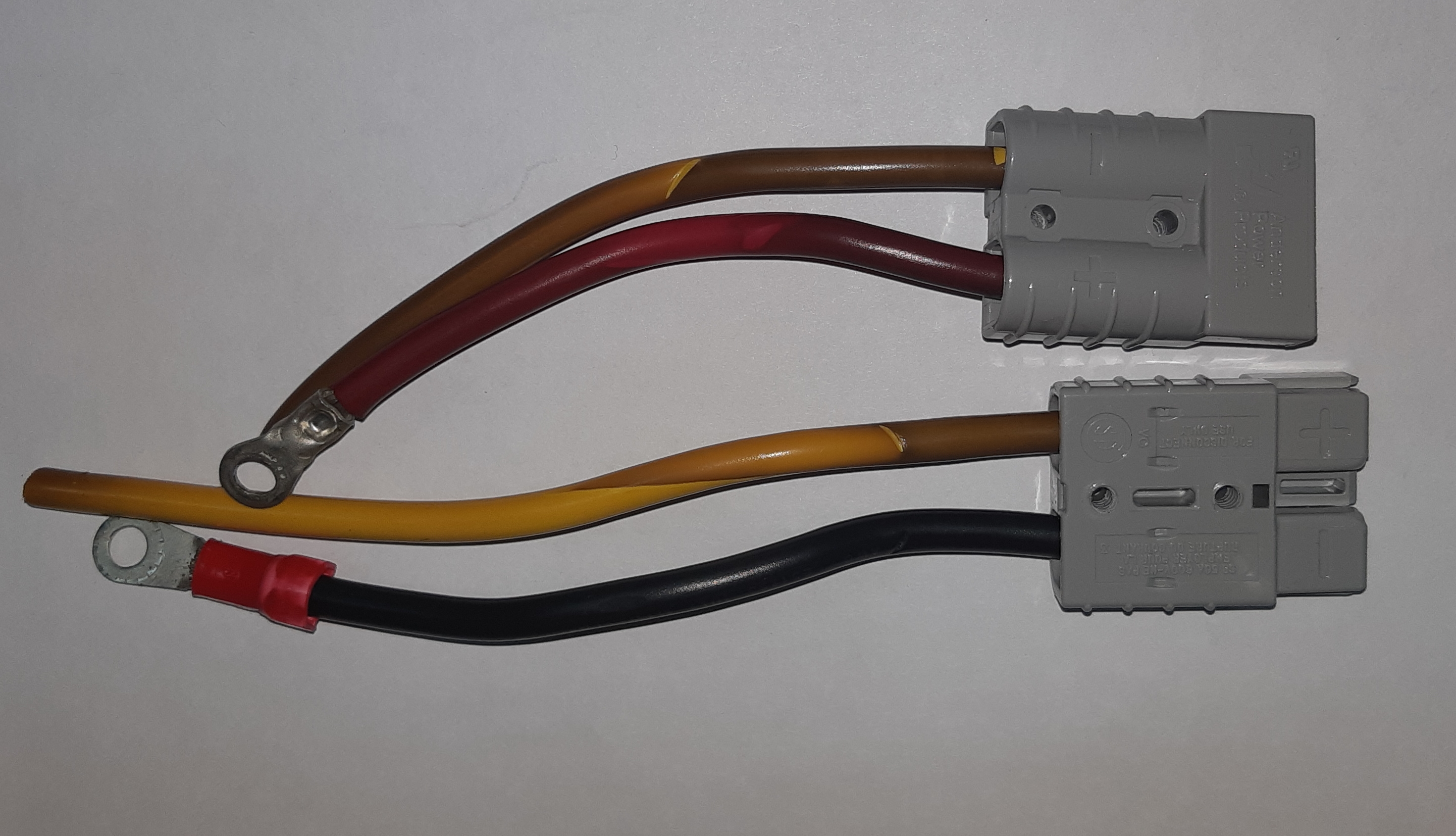 SB+SB комплект (2шт) разъемов б/у 50A 600V (посеребренные контакты) серый, короткие провода (SB50A600V)