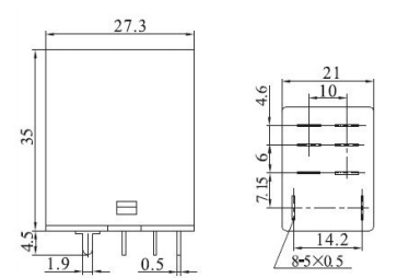 HHC68A-2Z-12D (Plug-in), Реле 2 пер. 12VDC / 10A, 240VAC